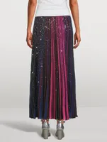 Rainbow Sequin Pleated Skirt