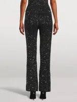 Sequin Knit Flare Trousers