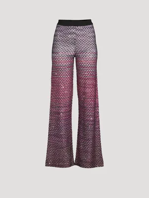 Sequin Knit Flare Trousers