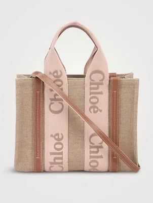 Small Woody Linen Tote Bag