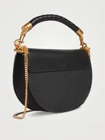 Marcie Chain Leather Saddle Bag