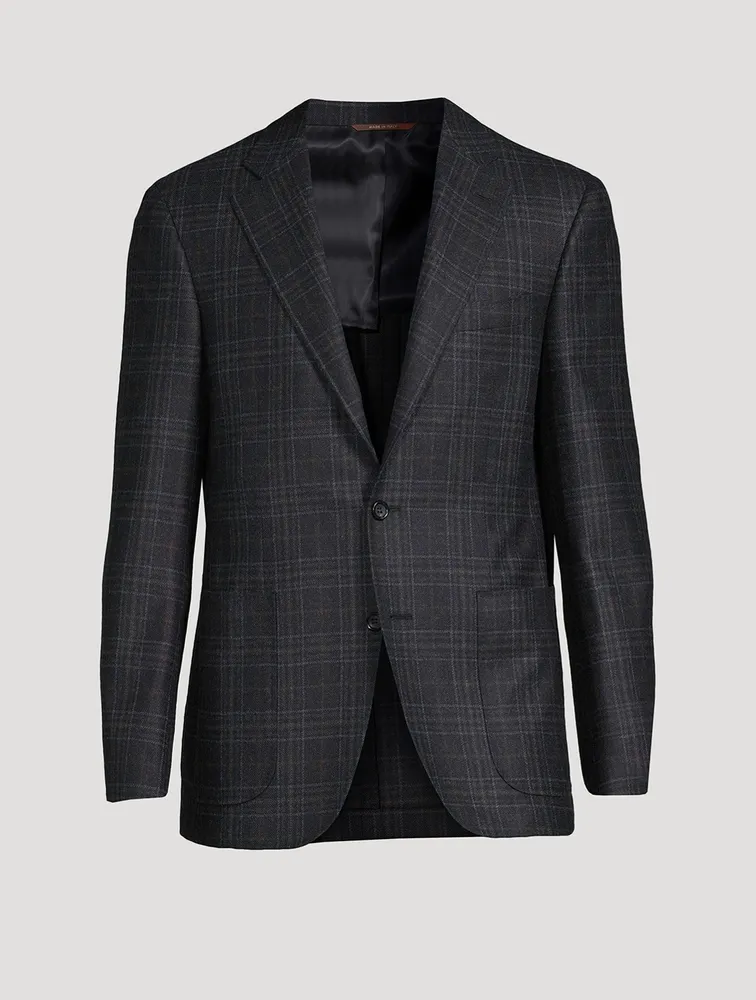 Wool Jacket Check Print