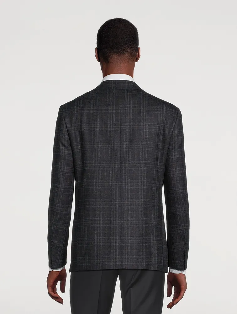 Wool Jacket Check Print