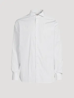 Cotton Dress Shirt Striped Print