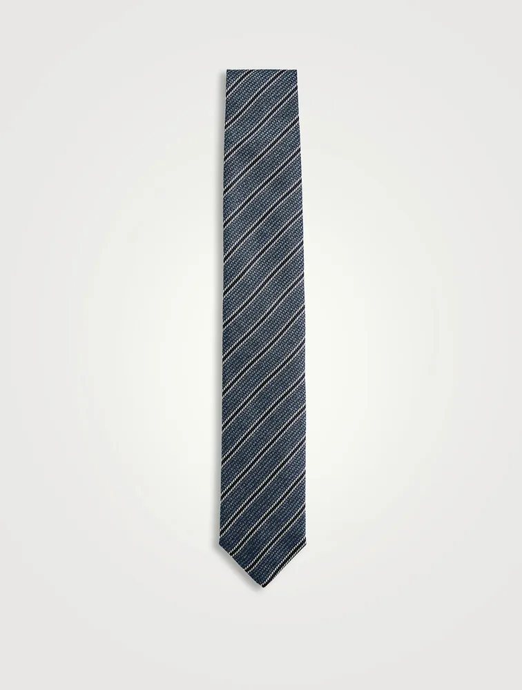 Silk Striped Jacquard Tie