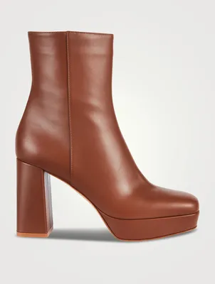 Daisen Leather Platform Ankle Boots