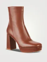 Daisen Leather Platform Ankle Boots