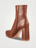 Daisen Leather Platform Ankle Boots