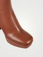 Daisen Leather Platform Ankle Boots