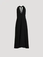 Matte Viscose Crepe Twist Back Long Dress