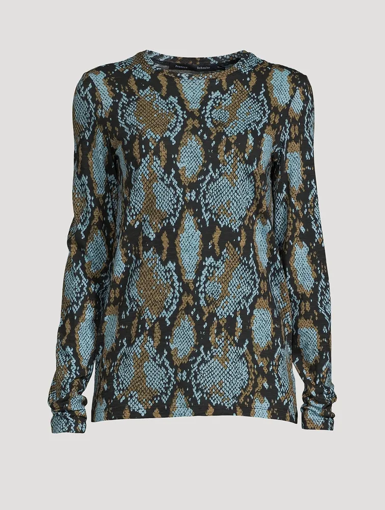 Long-Sleeve T-Shirt Snake Print