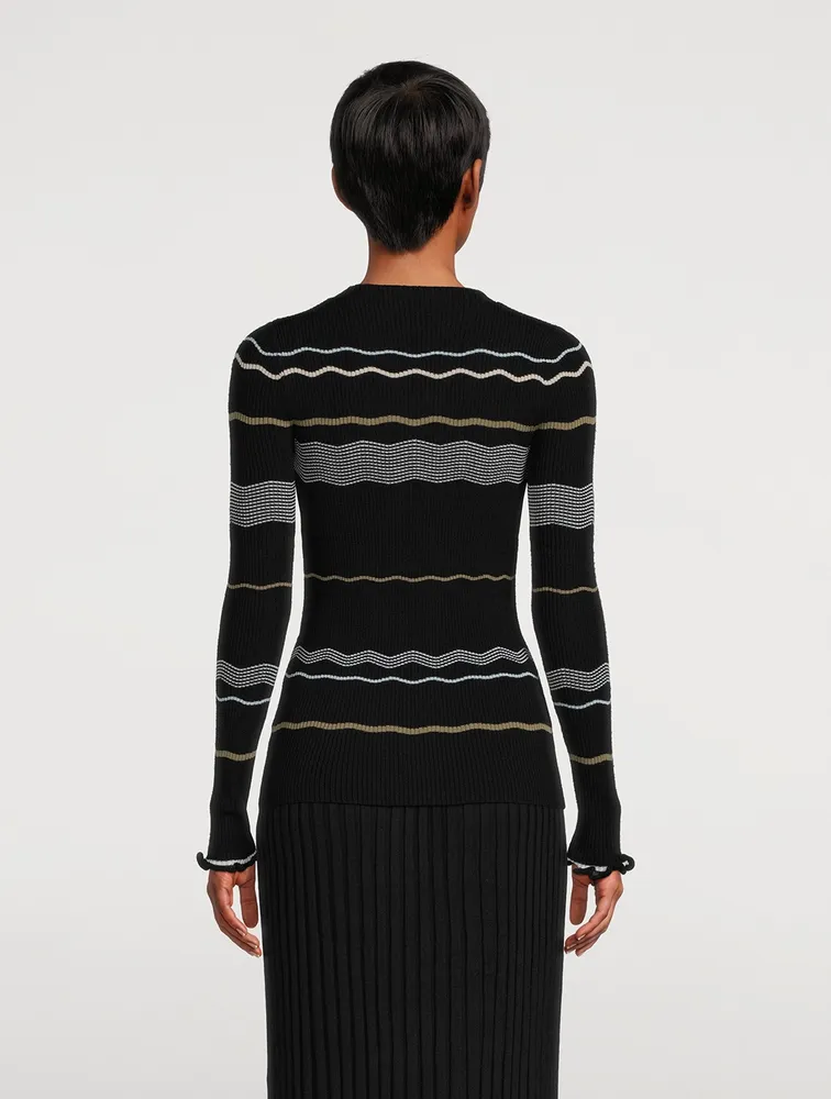 Jacquard Stripe Top