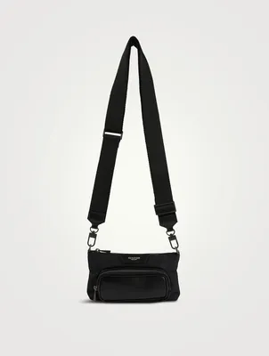 Recycled Twill And Evoluzione Leather Crossbody Bag