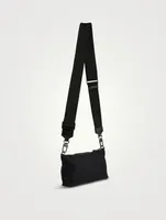 Recycled Twill And Evoluzione Leather Crossbody Bag