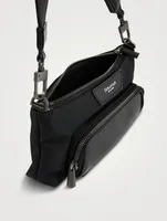 Recycled Twill And Evoluzione Leather Crossbody Bag