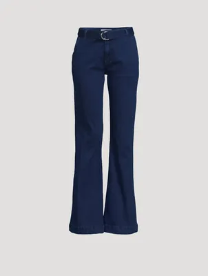 Le High Flare Belted Jeans