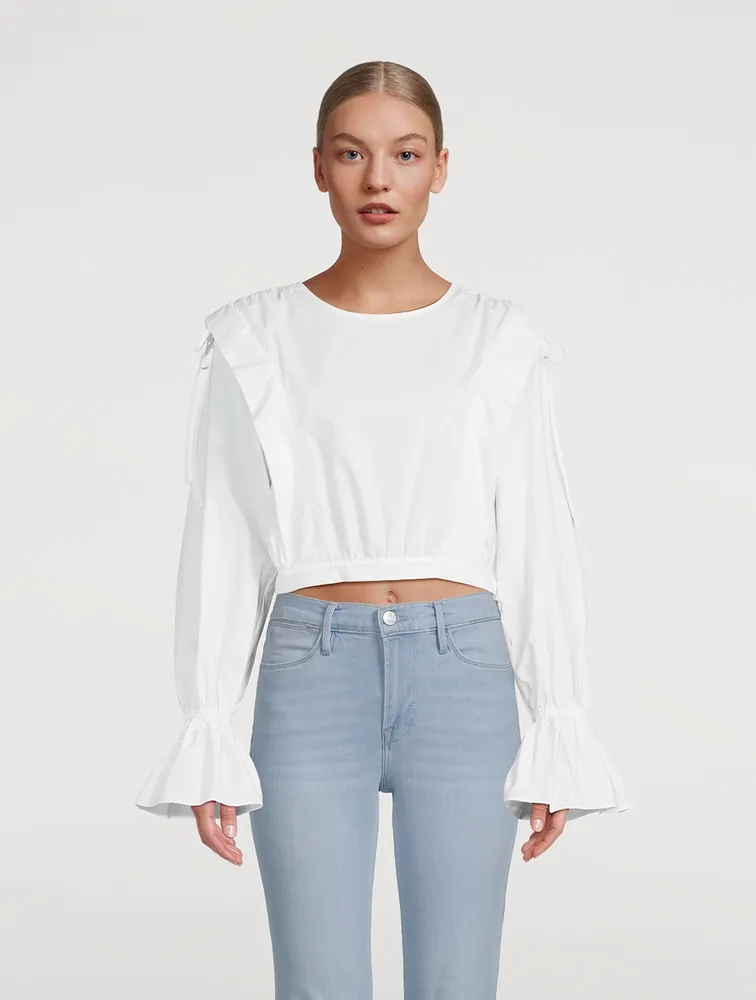 Drawstring Cotton Blouse