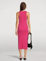 Mixed-Rib Midi Dress