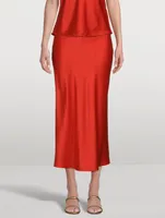 Bias Silk Midi Skirt