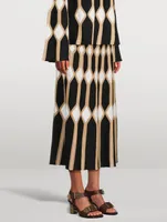 Renaissance Intarsia Knit Midi Skirt