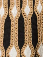 Renaissance Intarsia Knit Midi Skirt