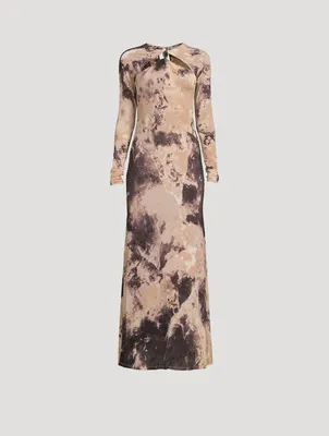 Etta Printed Cut-Out Gown