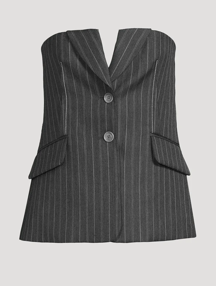 Billie Bustier Top Pinstripe Print