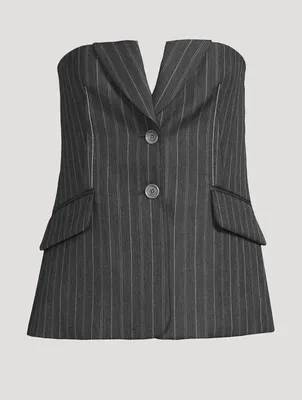 Billie Bustier Top Pinstripe Print