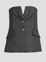 Billie Bustier Top Pinstripe Print