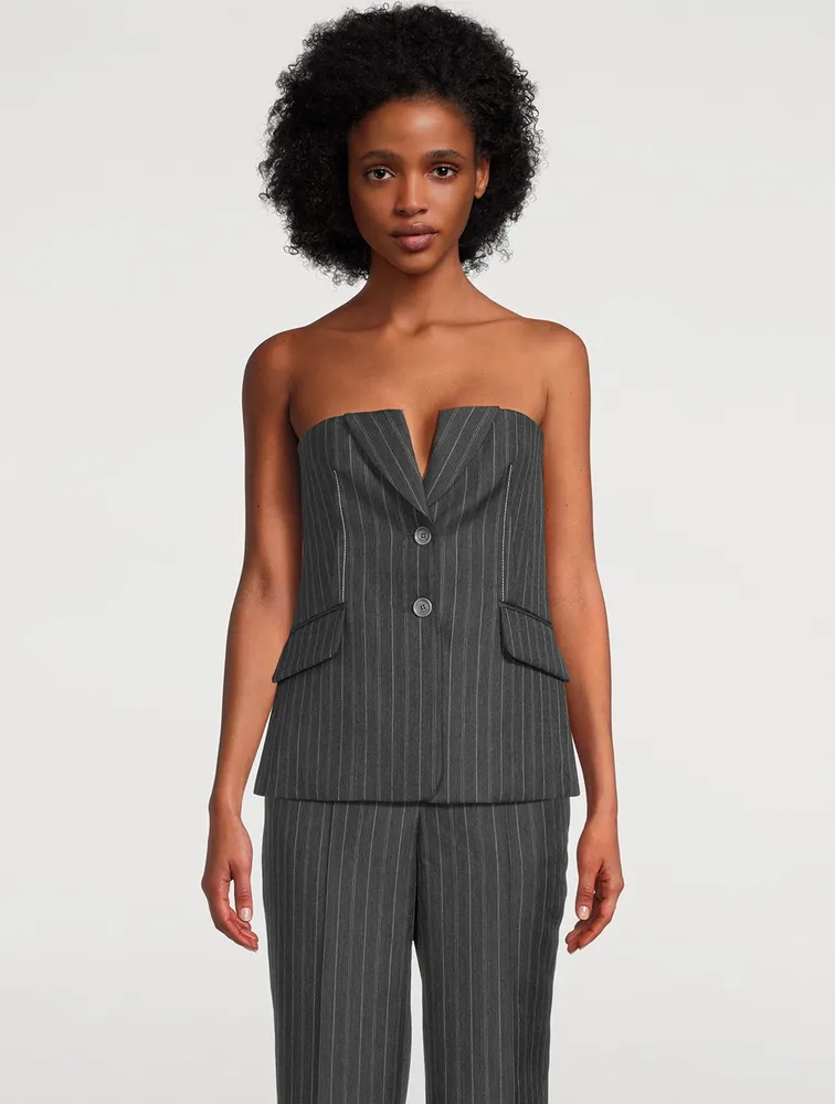 Billie Bustier Top Pinstripe Print