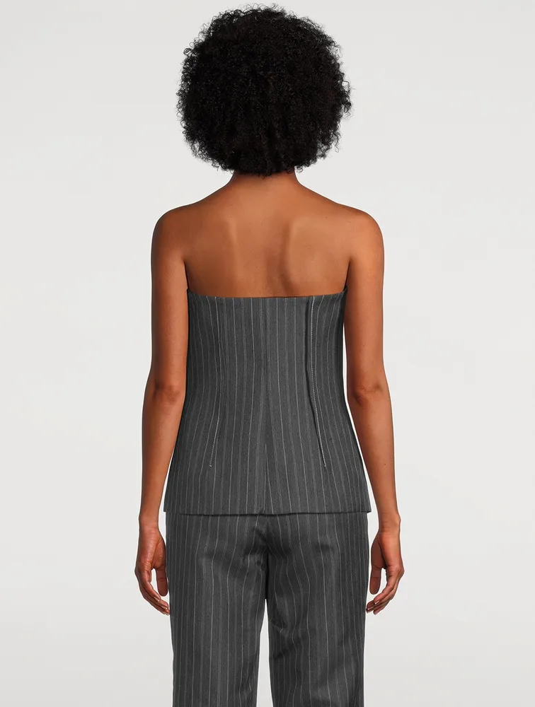 Billie Bustier Top Pinstripe Print