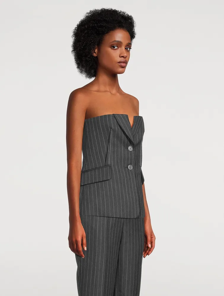 Billie Bustier Top Pinstripe Print