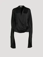 Paradisa Draped Satin Blouse