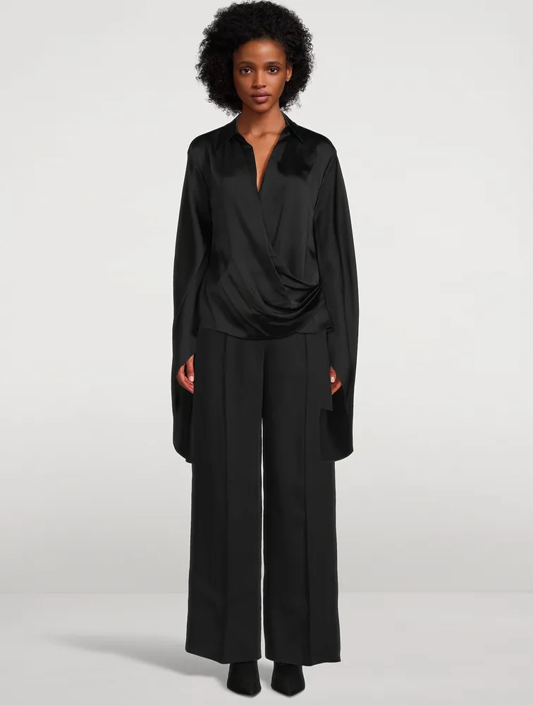 Paradisa Draped Satin Blouse