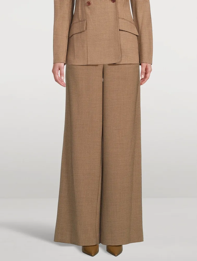 Julietta Wide-Leg Trousers Check Print