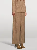 Julietta Wide-Leg Trousers Check Print