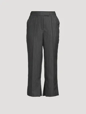 Vera Cropped Trousers Pinstripe Print
