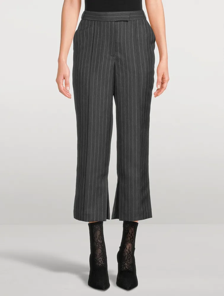 Vera Cropped Trousers Pinstripe Print