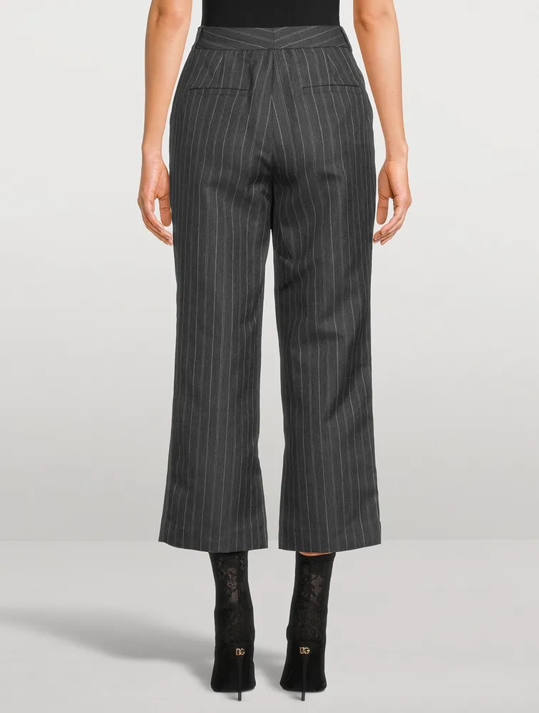 Vera Cropped Trousers Pinstripe Print