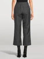 Vera Cropped Trousers Pinstripe Print