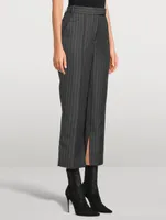 Vera Cropped Trousers Pinstripe Print