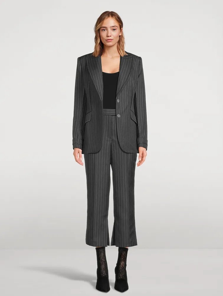 Vera Cropped Trousers Pinstripe Print