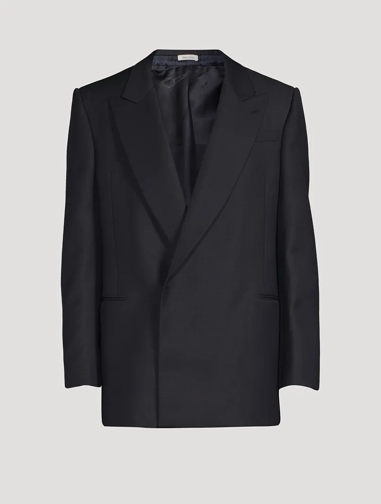 Wool And Mohair Jacket With Large Lapel