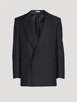 Wool And Mohair Jacket With Large Lapel