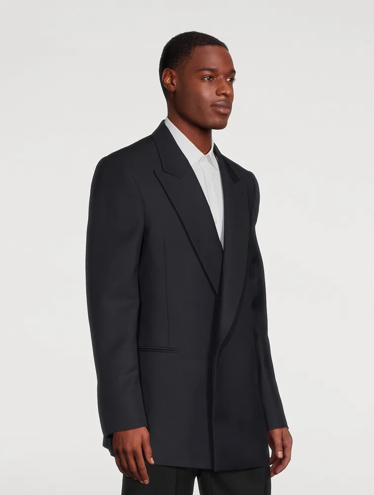 Wool And Mohair Jacket With Large Lapel