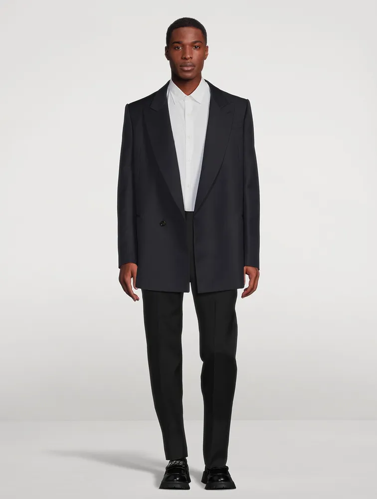 Wool And Mohair Jacket With Large Lapel