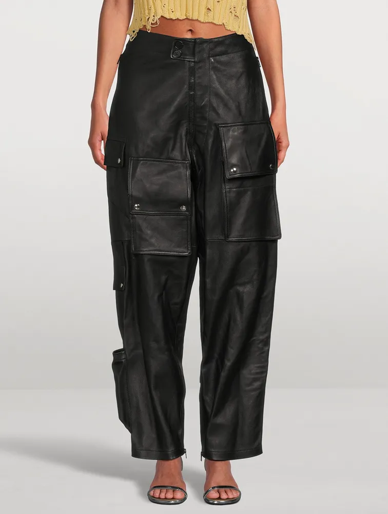 Leather Cargo Trousers