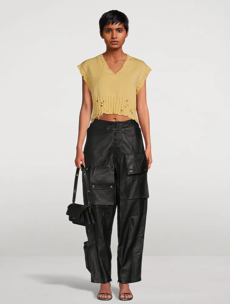 Leather Cargo Trousers