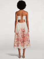 Devi Cut-Out Midi Dress Floral Print