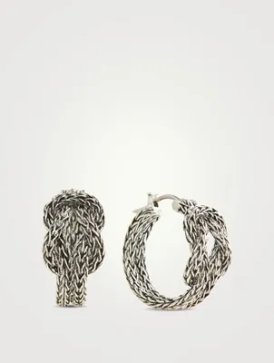 Love Knot Silver Hoop Earrings